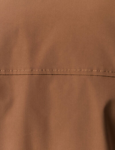Blouson zippé col montant marron homme