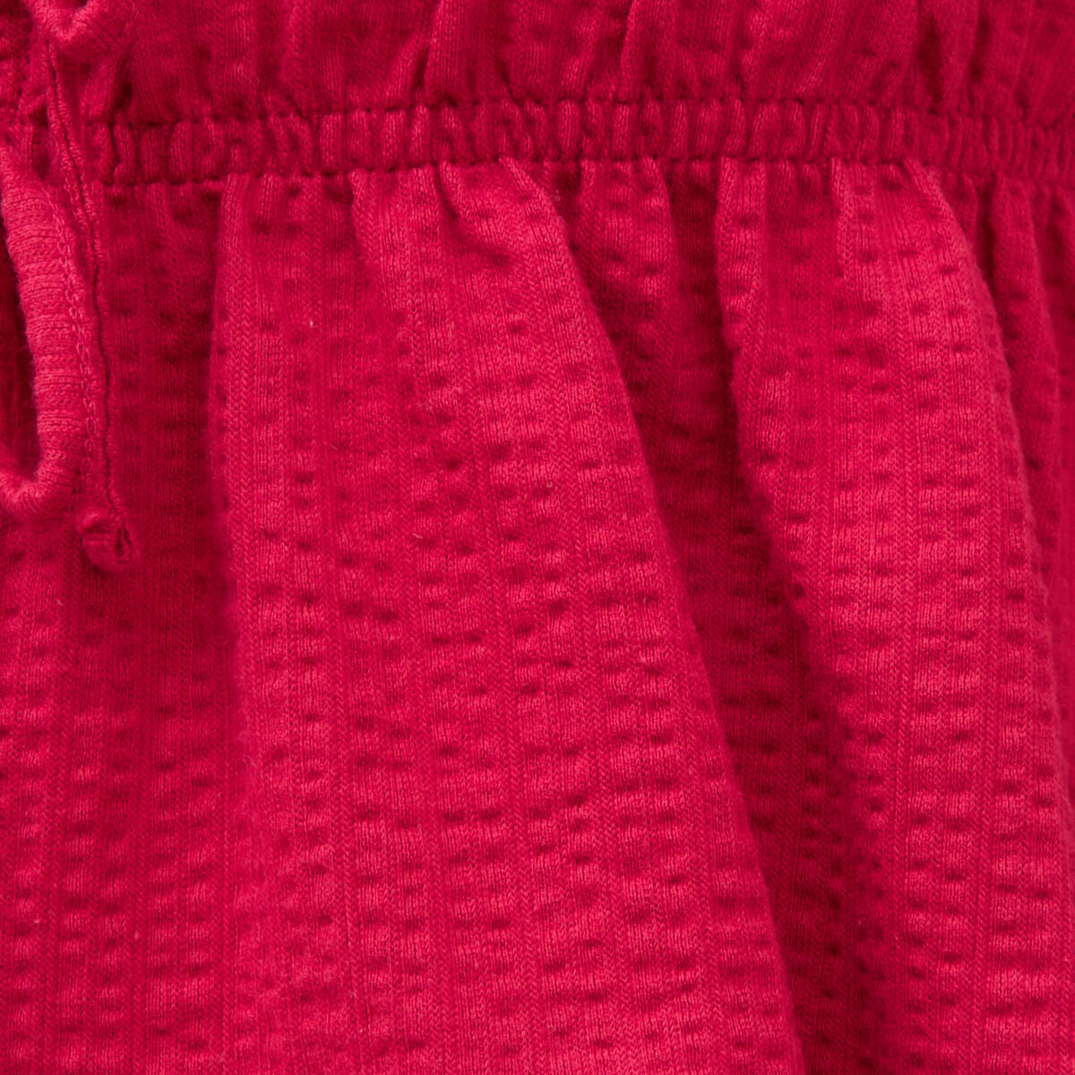 D&eacute;bardeur col v n&oelig;uds en coton rouge clair femme