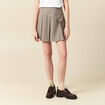Short pliss&eacute; taille haute fluide marron femme