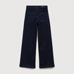 Jeans large taille haute denim brut rinse femme