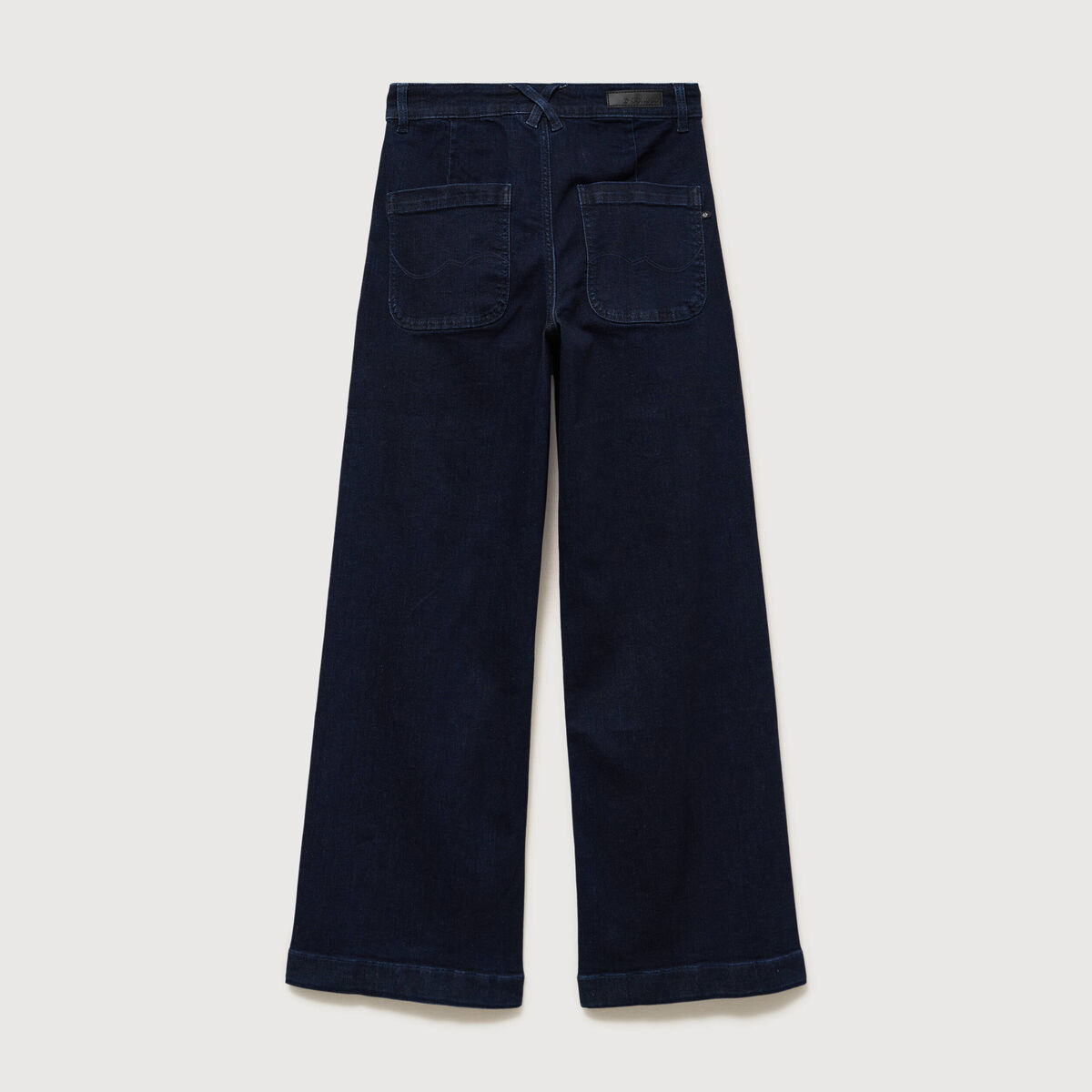 Jeans large taille haute denim brut rinse femme