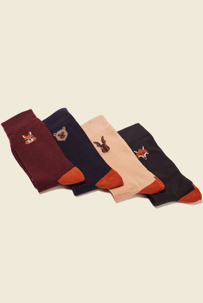 Lot 4 paires chaussettes multicolore homme