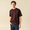 T-shirt en coton marron fonc&eacute; homme