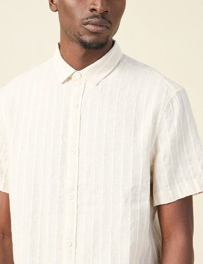 Chemise manches courtes ecru homme
