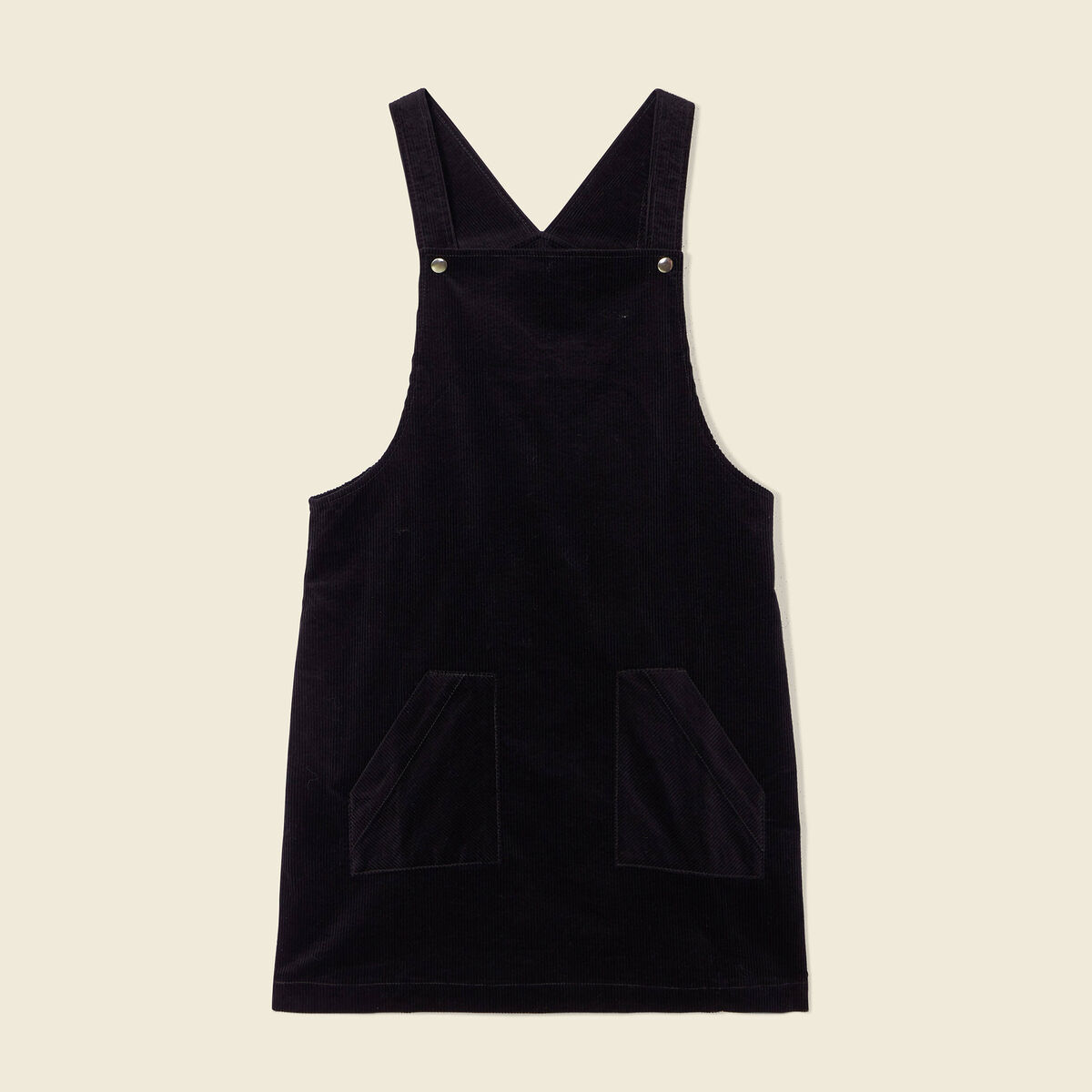 Robe chasuble trap&egrave;ze velours noir femme