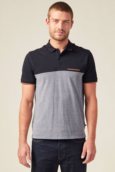 Polo manches courtes bleu marine homme