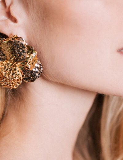 Boucles d'oreilles clous couleur or femme