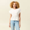 T-shirt manches courtes creme femme
