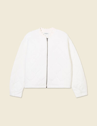 Gilet matelassé ecru femme
