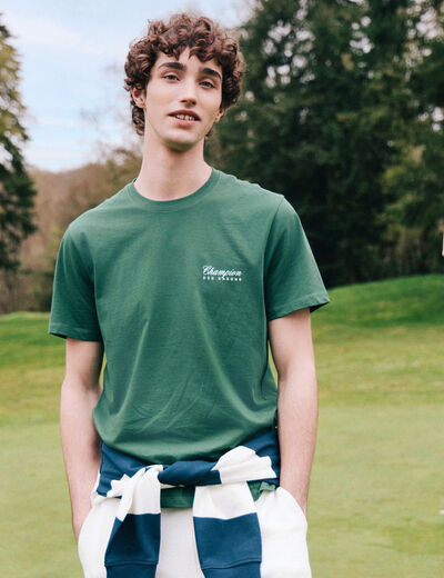 T-shirt en coton vert homme