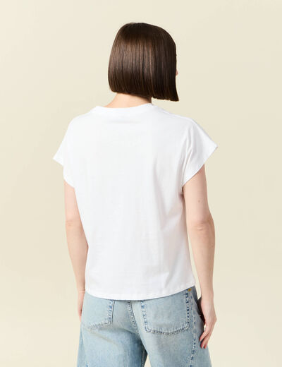 T-shirt manches courtes blanc femme
