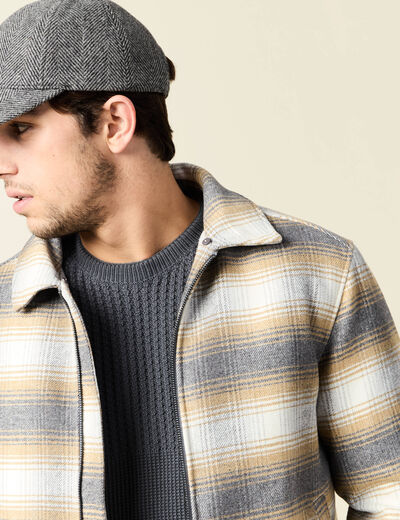 Blouson zippé col aviateur gris foncé homme