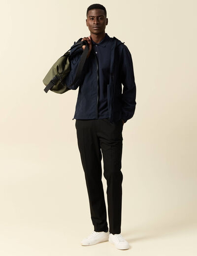 Polo manches courtes bleu marine homme