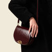 Sac bandoulière avec doublure prune femme