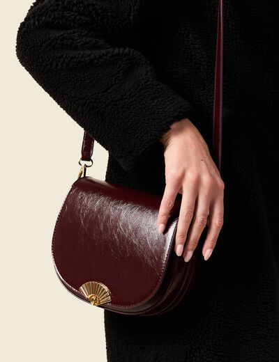 Sac bandoulière avec doublure prune femme