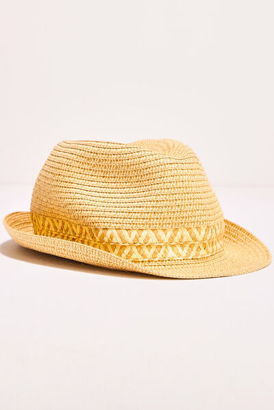 Chapeau trilby tressé sable homme