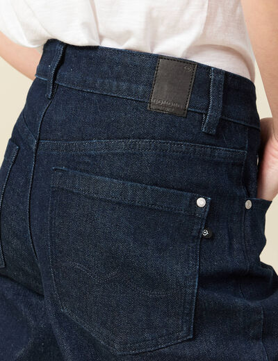Jeans large taille haute denim brut rinse femme