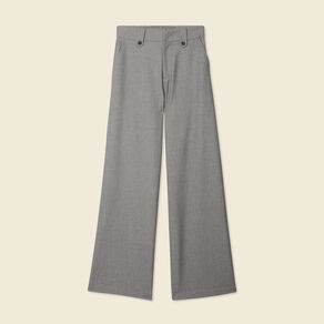 Pantalon large fluide gris femme