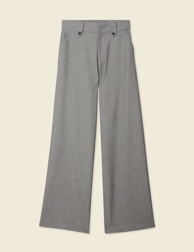 Pantalon large fluide gris femme
