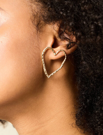 Boucles d'oreilles pendantes couleur or femme
