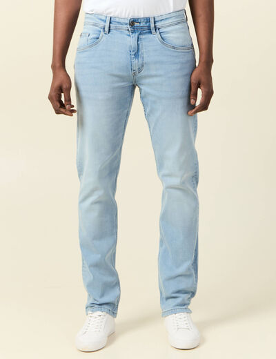 Jeans straight ultra stretch denim bleach homme