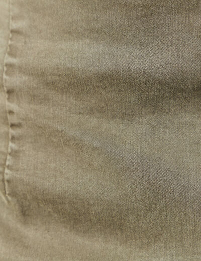 Jupe chino trapèze vert kaki femme