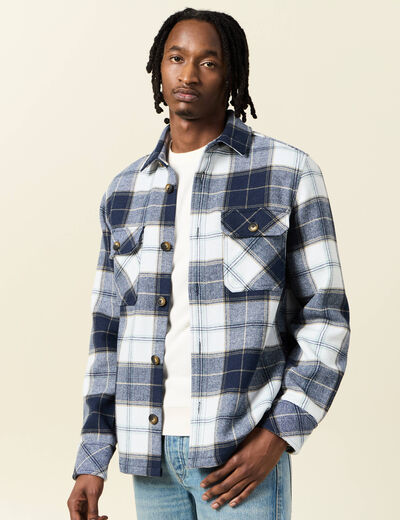 Surchemise manches longues bleu marine homme