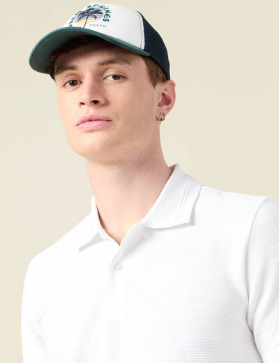 Polo manches courtes blanc homme