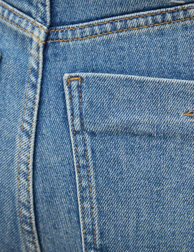 Jeans mom cropped taille haute denim dirty femme
