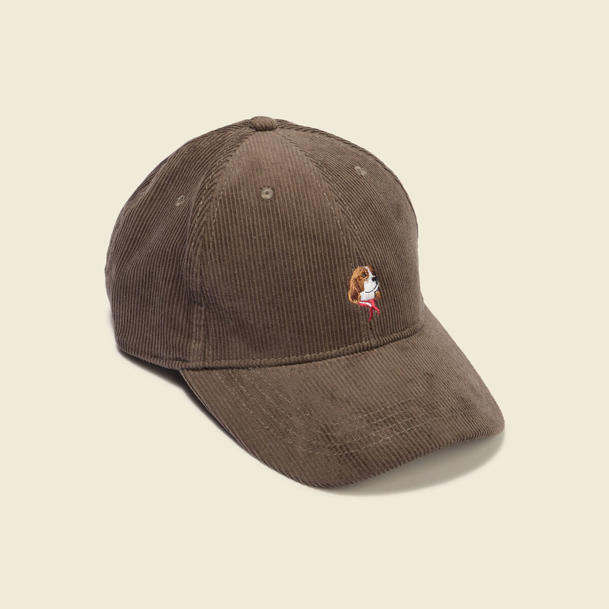 Casquette velours en coton taupe homme