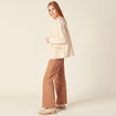 Veste droite boutonnée creme femme