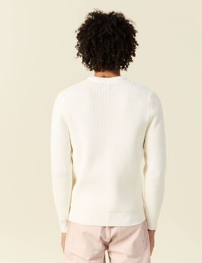Pull éco-responsable ecru homme