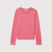 Pull droit col bateau manches longues vieux rose femme