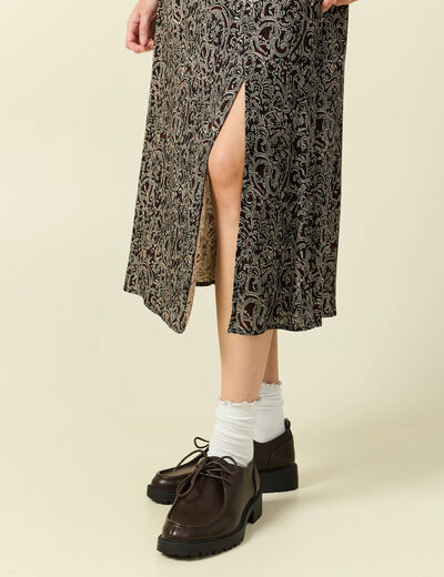 Jupe fluide noir femme