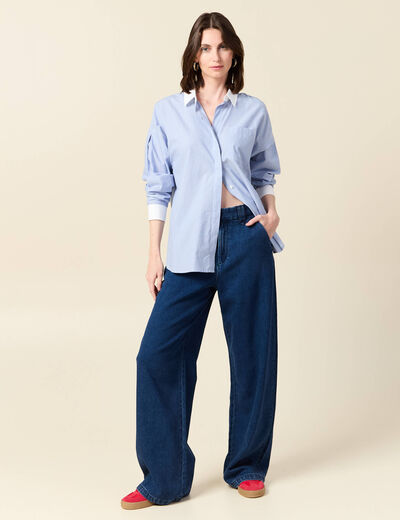 Chemise éco-responsable bleu femme