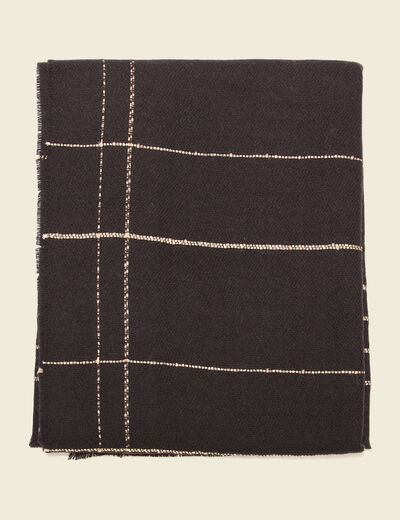 Écharpe avec fils métallisés noir femme