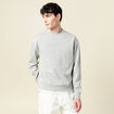 Sweat col rond manches longues en coton gris homme