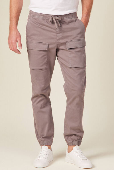 Pantalon battle élastiqué gris homme