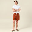 Bermuda droit à coulisse marron cognac homme