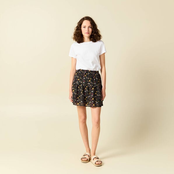 jupe evasee fluide volantee multicolore femme Jupe évasée fluide volantée multicolore femme