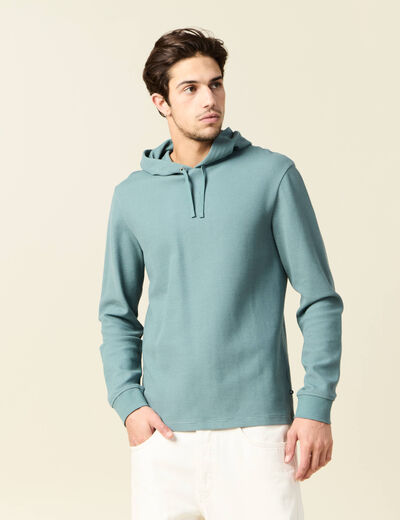 T-shirt à capuche vert foncé homme
