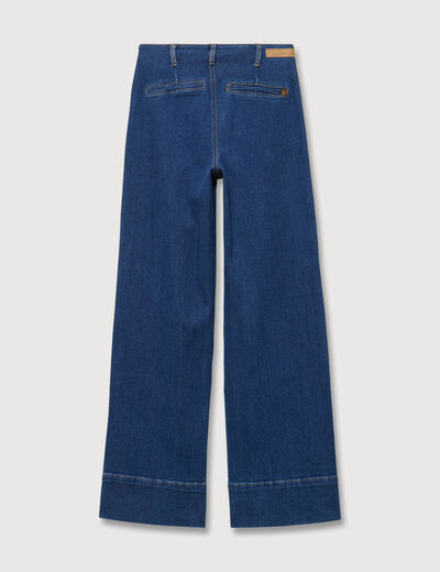 Jeans wide large taille haute bleu clair femme
