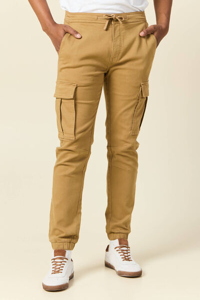 Pantalon battle bas resserré vert kaki homme