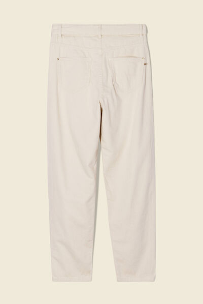 Jeans slouchy ceinturé denim blanc femme