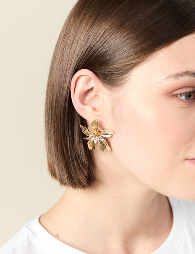 Boucles d'oreilles clous couleur or femme