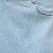 Jeans wide leg cropped taille bascul&eacute;e bleu ciel femme