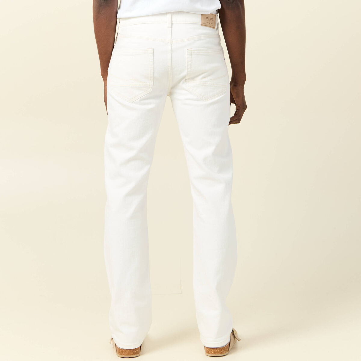 Jeans regular longueur 34 denim blanc homme