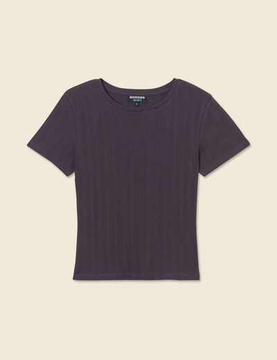 T-shirt manches courtes gris foncé femme