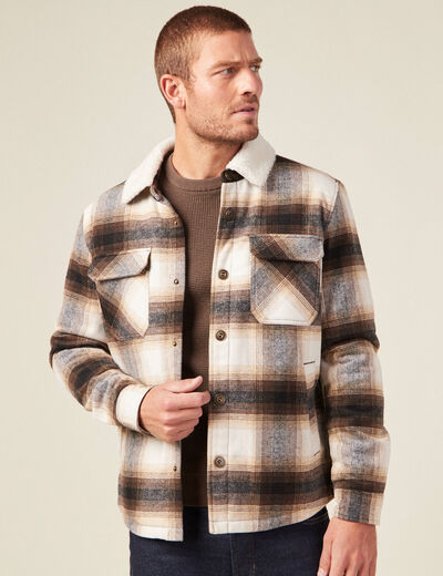 Veste surchemise ample ecru homme