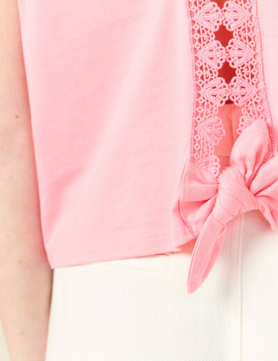 T-shirt manches courtes rose femme